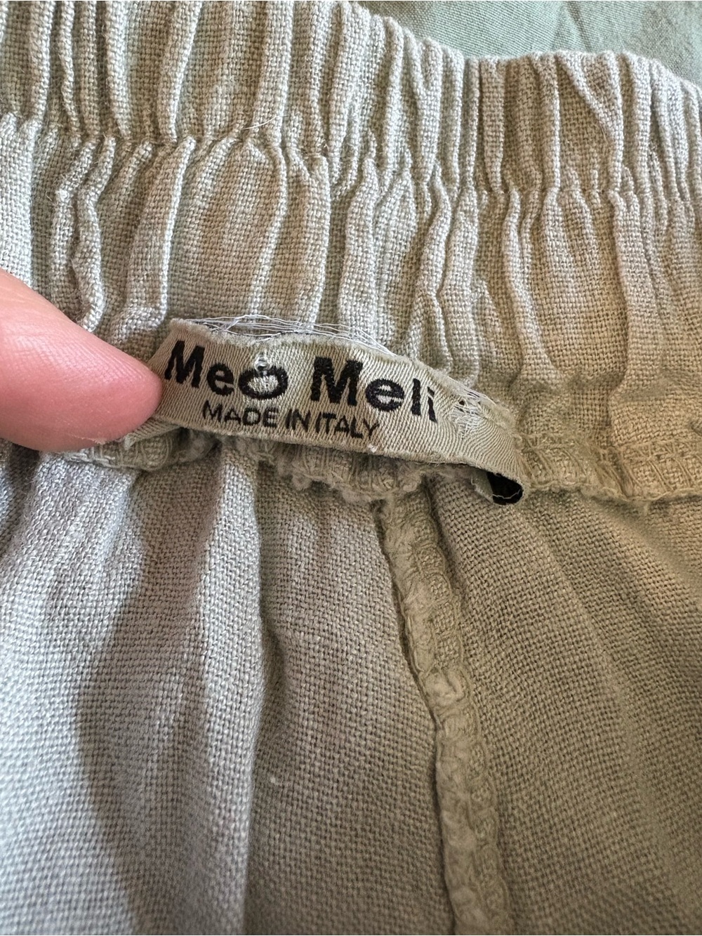 Meo Meli 100% Linen Wide Leg Button-Trim Pants - Picture 3 of 3